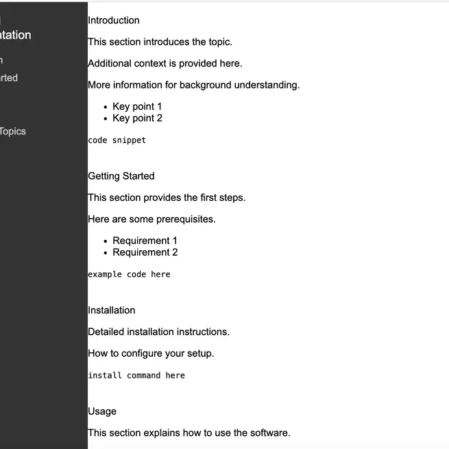 Technical Documentation and Product Landing Page