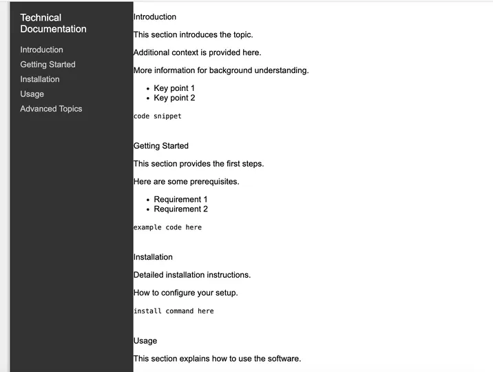 Technical Documentation and Product Landing Page